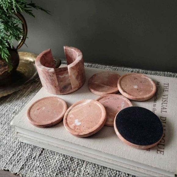 Vintage Pink Marble Coasters - Repaired (Great deal!) - Picture 1 of 6